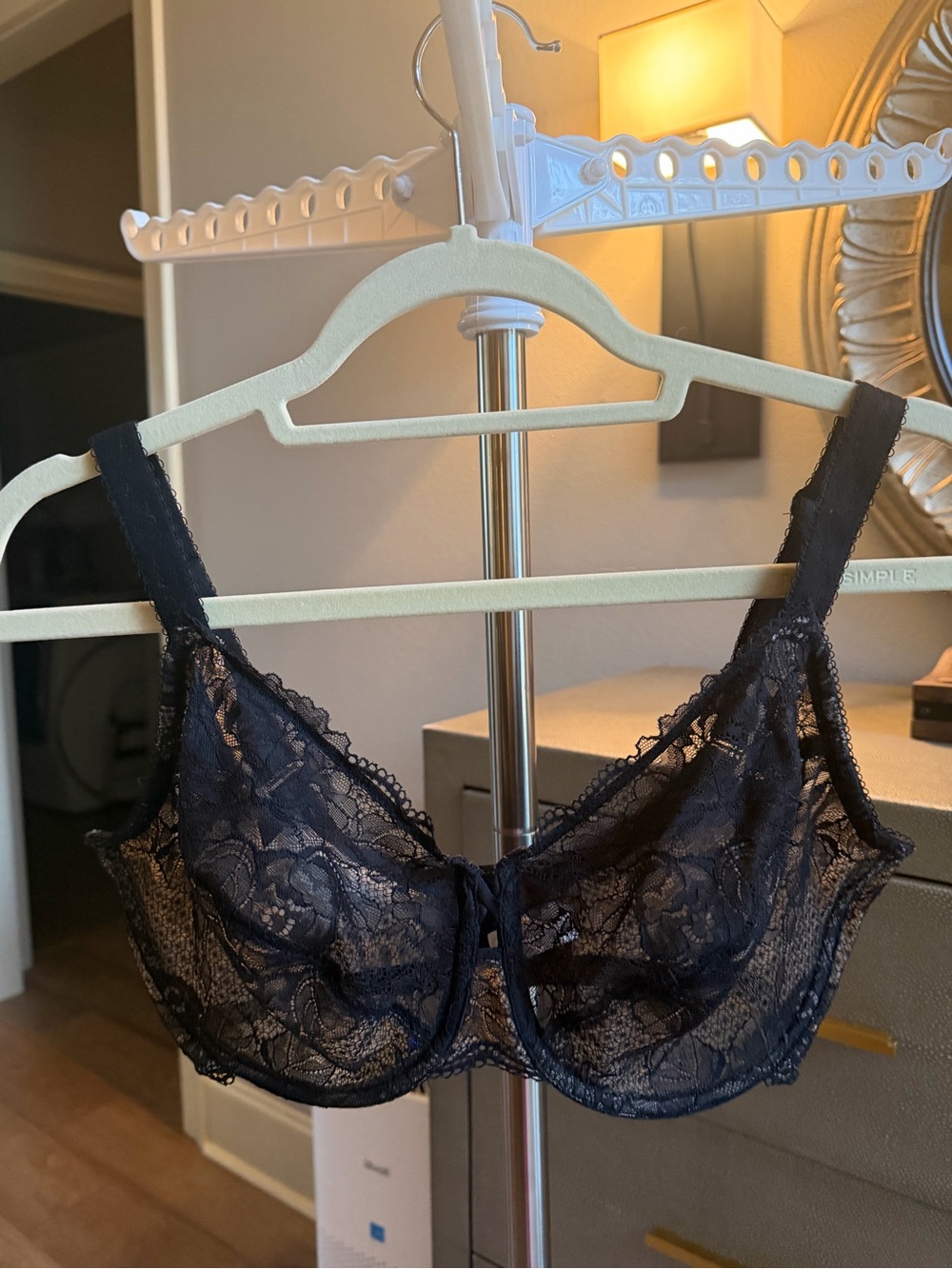 Sheer Lace Underwire Black Wacoal Bra